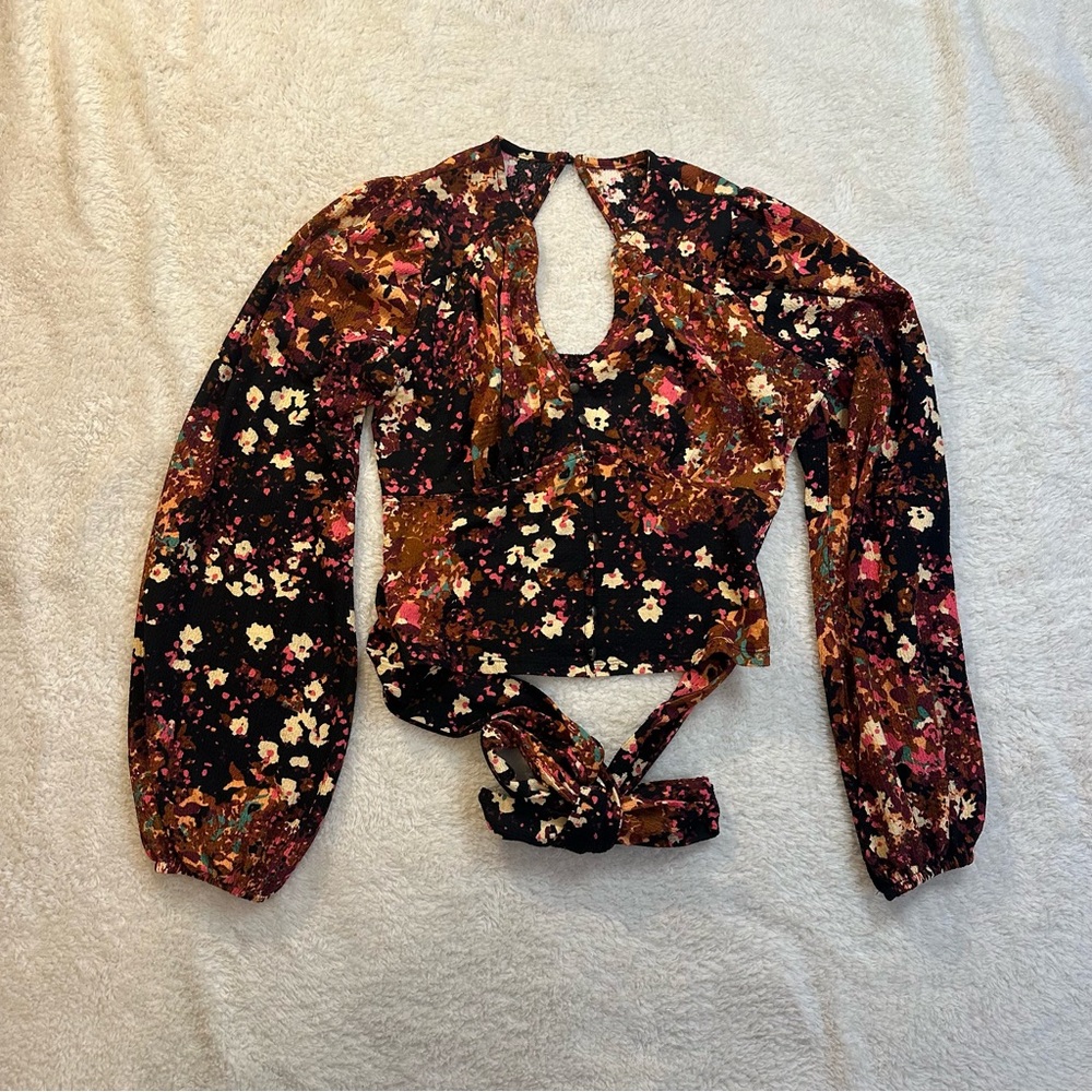 Anthropologie Floral Tie-Back Blouse 🌺✨